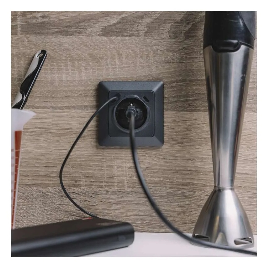 Kodune pistikupesa USB-A+USB-C, Prantsuse tüüpi, 250V/16A, antratsiit