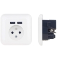 Kodune seinapistikupesa USB-iga, prantsuse standard, 250 V / 16 A