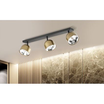 Kohtvalgusti ALTEA 3xAR111 GU10/50W/230V kuldne/must