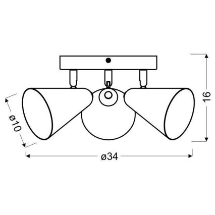 Kohtvalgusti AMOR 3xE14/40W/230V kollane