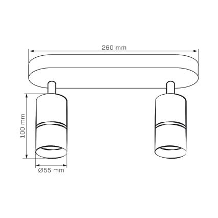 Kohtvalgusti BAMBOO 2xGU10/10W/230V must