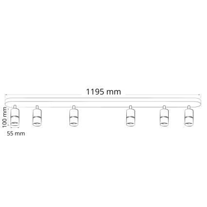 Kohtvalgusti BAMBOO 6xGU10/10W/230V must