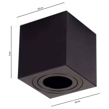 Kohtvalgusti BIMA 1xGU10/25W/230V ruut must