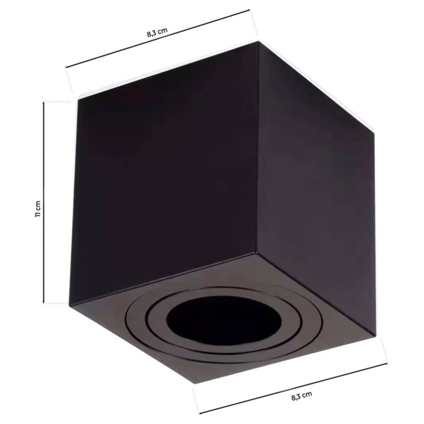 Kohtvalgusti BIMA 1xGU10/25W/230V ruut must