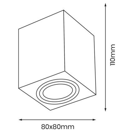 Kohtvalgusti BIMA 1xGU10/25W/230V ruut must