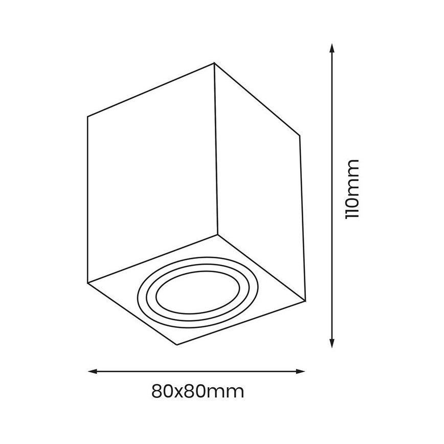 Kohtvalgusti BIMA 1xGU10/25W/230V ruut must