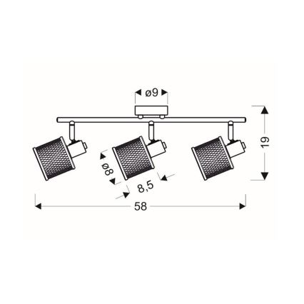 Kohtvalgusti CANABERA 3xE14/40W/230V