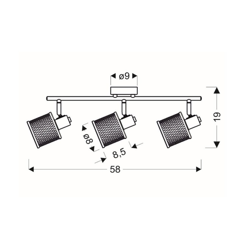 Kohtvalgusti CANABERA 3xE14/40W/230V