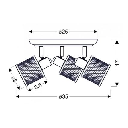 Kohtvalgusti CANABERA 3xE14/40W/230V