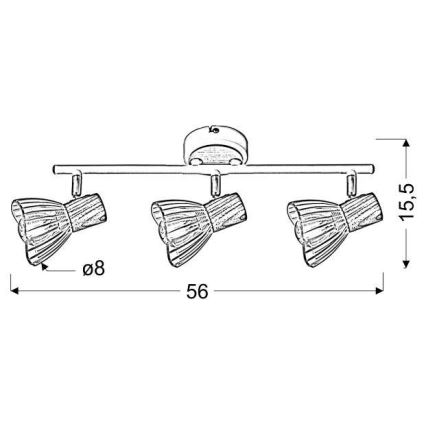 Kohtvalgusti CHILE 3xE14/25W/230V pöök