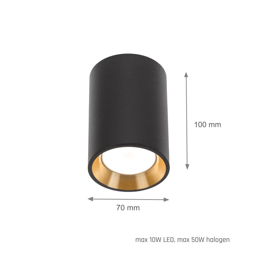 Kohtvalgusti CHLOE 1xGU10/35W/230V ümmargune must/kuldne
