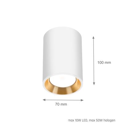 Kohtvalgusti CHLOE 1xGU10/35W/230V ümmargune valge/kuldne