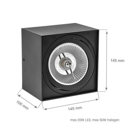 Kohtvalgusti CHLOE AR111 1xGU10/50W/230V kandiline must