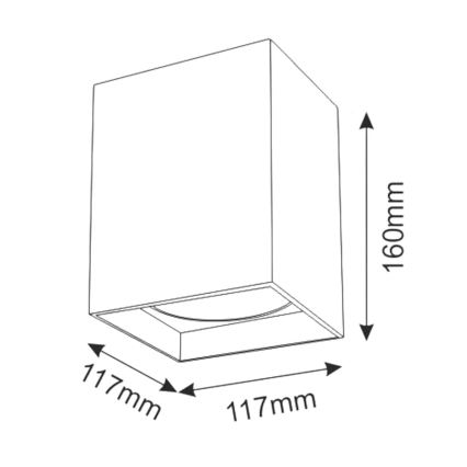 Kohtvalgusti JUPITER 1xE27/20W/230V 11,7x11,7 cm must