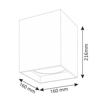 Kohtvalgusti JUPITER 1xE27/20W/230V 16x16 cm must