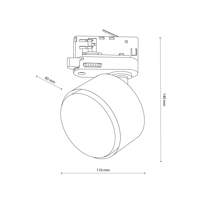 Kohtvalgusti Kolmefaasilisele rööbassüsteemile TRACER 1xGX53/11W/230V must
