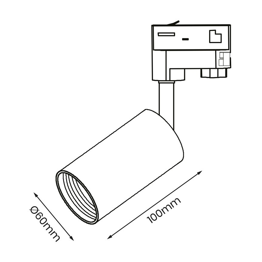 Kohtvalgusti kolmefaasilisse rööbassüsteemi PIPE 1xGU10/25W/230V must