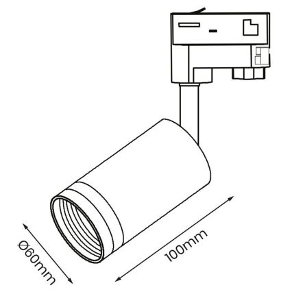 Kohtvalgusti kolmefaasilisse rööbassüsteemi PIPE 1xGU10/25W/230V valge