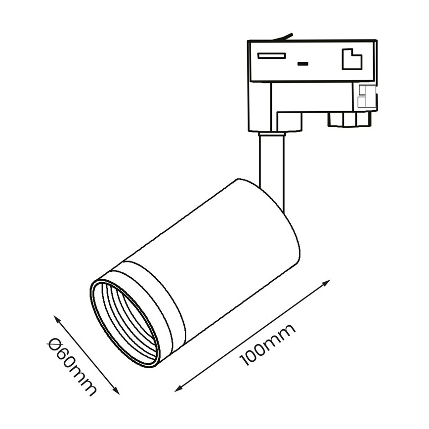 Kohtvalgusti kolmefaasilisse rööbassüsteemi PIPE 1xGU10/25W/230V valge