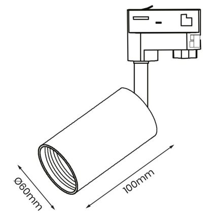 Kohtvalgusti kolmefaasilisse rööbassüsteemi PIPE 1xGU10/25W/230V valge