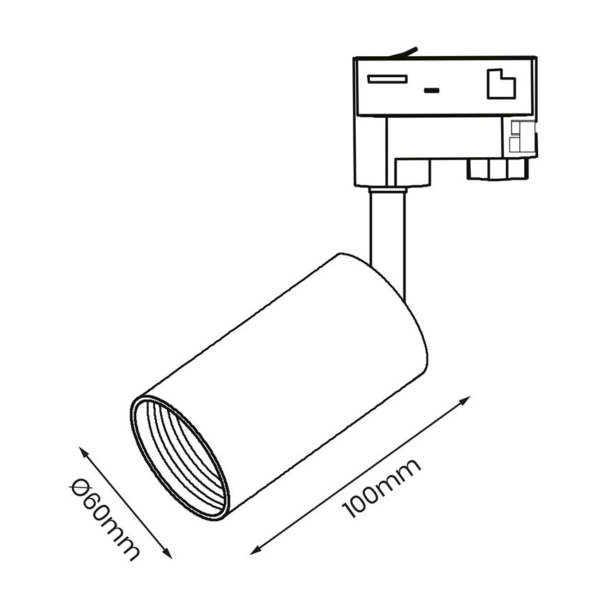 Kohtvalgusti kolmefaasilisse rööbassüsteemi PIPE 1xGU10/25W/230V valge