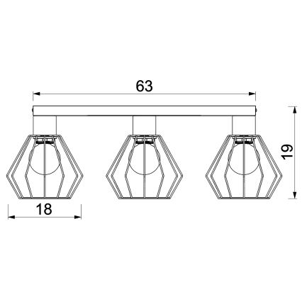 Kohtvalgusti LETI 3xE27/15W/230V must