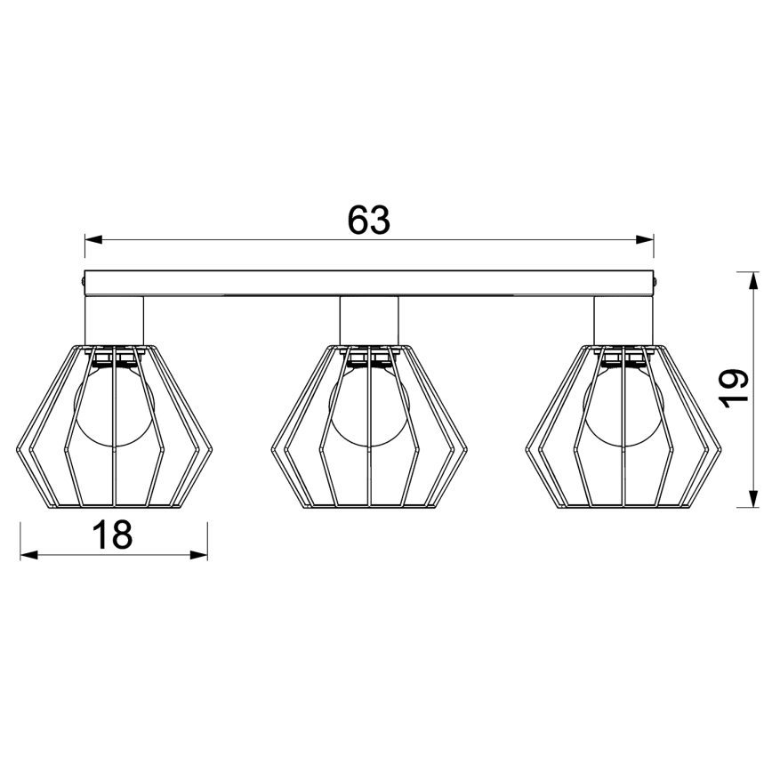 Kohtvalgusti LETI 3xE27/15W/230V must