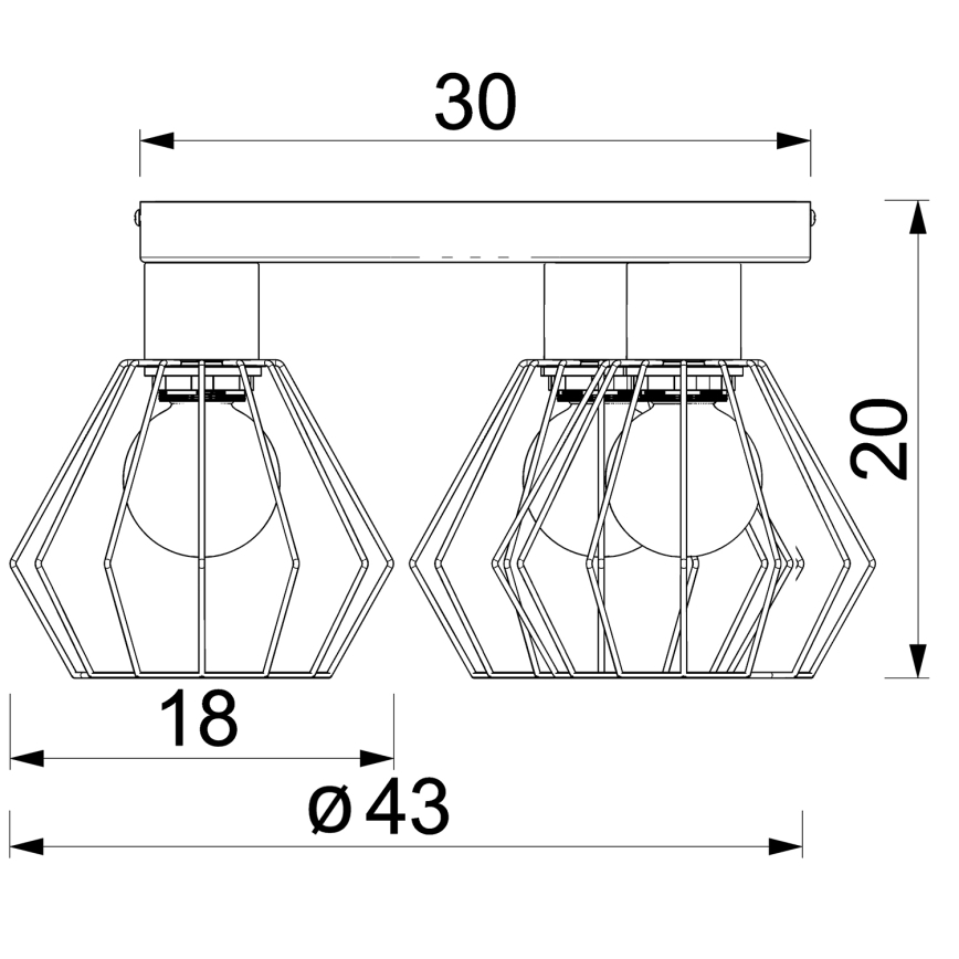 Kohtvalgusti LETI 3xE27/15W/230V must