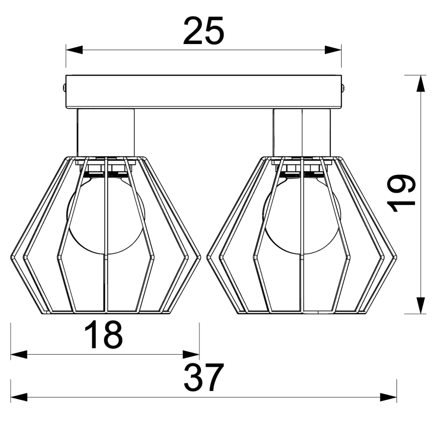 Kohtvalgusti LETI 4xE27/15W/230V must