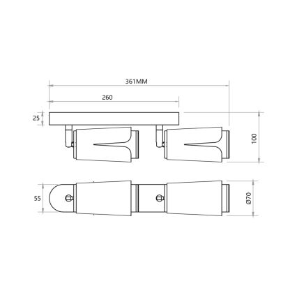 Kohtvalgusti LILL 2xGU10/8W/230V must