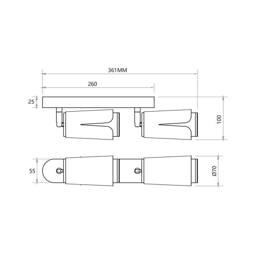 Kohtvalgusti LILL 2xGU10/8W/230V must