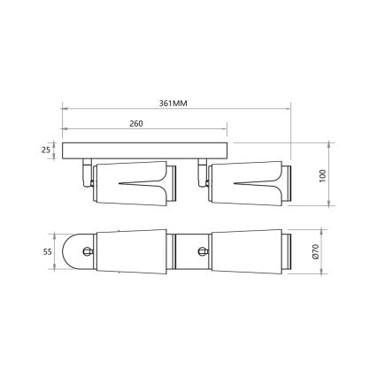 Kohtvalgusti LILL 2xGU10/8W/230V valge