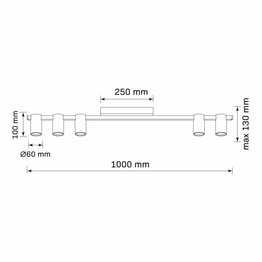 Kohtvalgusti MARIBEL 5xGU10/10W/230V must