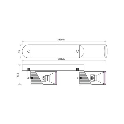 Kohtvalgusti NEO 2xGU10/8W/230V must/kuldne