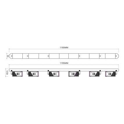 Kohtvalgusti NEO 6xGU10/8W/230V must/kuldne