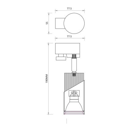 Kohtvalgusti NEO rööbassüsteemile 1xGU10/8W/230V must/kuldne