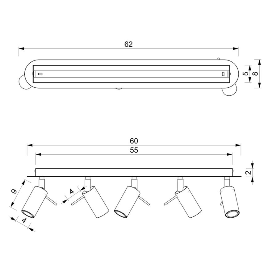 Kohtvalgusti PRESTON 5xGU10/MR11/40W/230V sinine