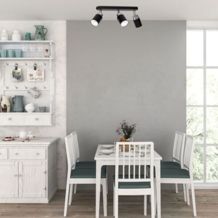 Kohtvalgusti RENO 3xGU10/8W/230V must/läikiv kroom