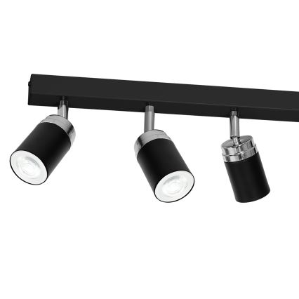Kohtvalgusti RENO 6xGU10/60W/230V must/läikiv kroom