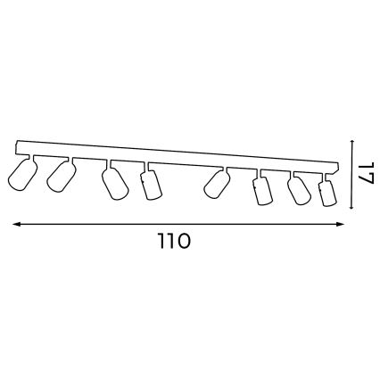 Kohtvalgusti RENO 8xGU10/8W/230V valge/läikiv kroom