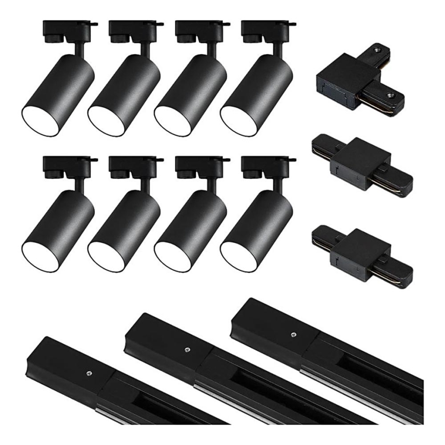 Kohtvalgusti rööbassüsteemi 8xGU10/25W/230V must