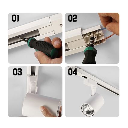 Kohtvalgusti rööbassüsteemi 8xGU10/25W/230V must