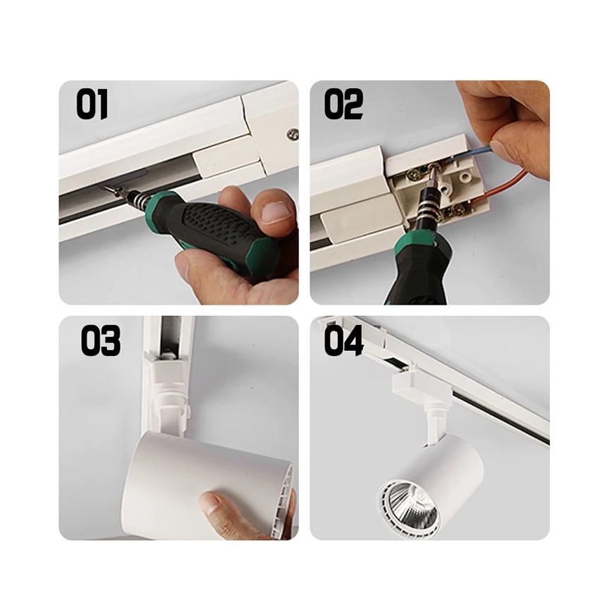 Kohtvalgusti rööbassüsteemi 8xGU10/25W/230V must