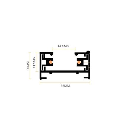 Kohtvalgusti rööbassüsteemi 8xGU10/25W/230V must