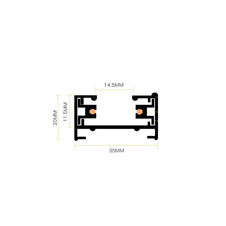 Kohtvalgusti rööbassüsteemi 8xGU10/25W/230V must