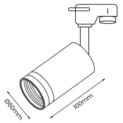 Kohtvalgusti rööbassüsteemi PIPE 1xGU10/25W/230V must