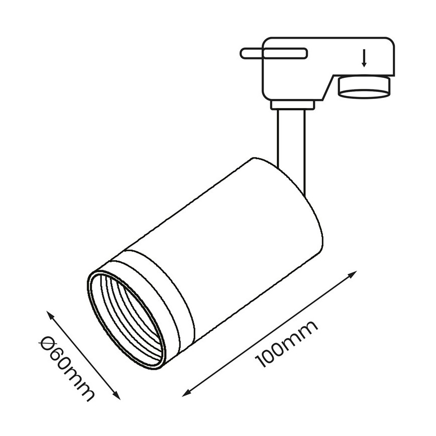 Kohtvalgusti rööbassüsteemi PIPE 1xGU10/25W/230V must