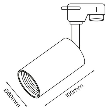 Kohtvalgusti rööbassüsteemi PIPE 1xGU10/25W/230V must