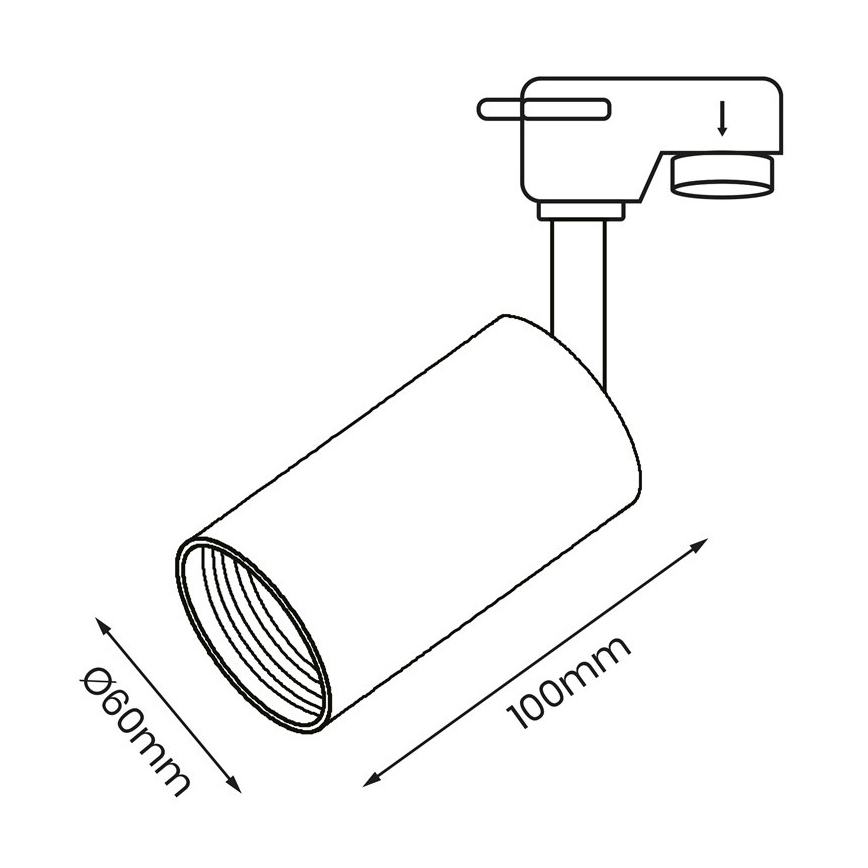 Kohtvalgusti rööbassüsteemi PIPE 1xGU10/25W/230V must