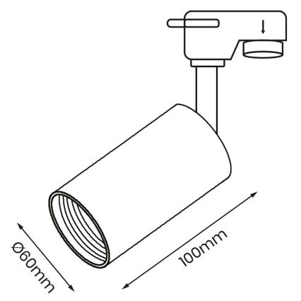 Kohtvalgusti rööbassüsteemi PIPE 1xGU10/25W/230V valge